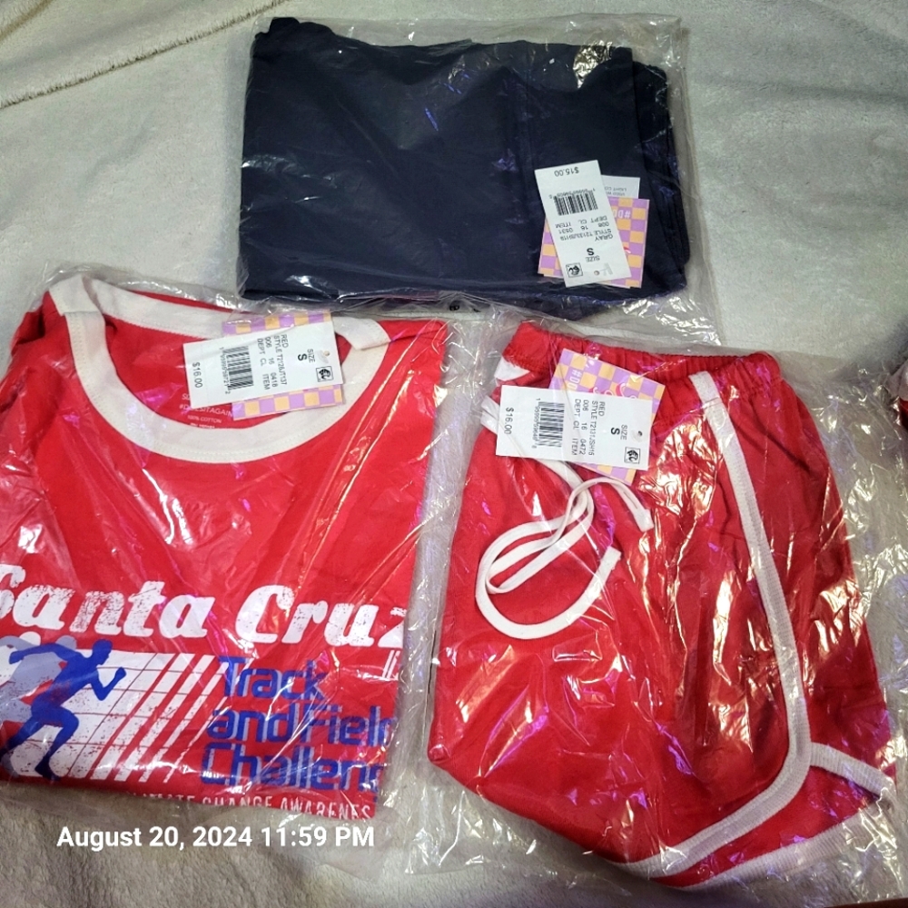 NWT biker shorts, chock short and shirt Small